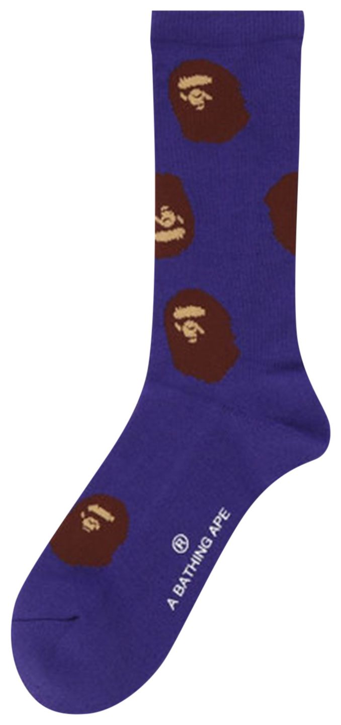 BAPE Ape Head Pattern Socks Purple