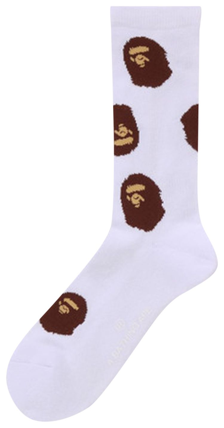 BAPE Ape Head Pattern Socks White