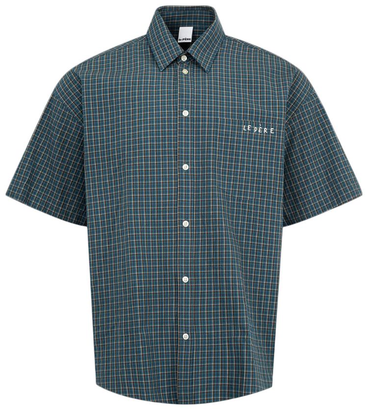 le PERE Detached Sleeve Fun Shirt Blue Check