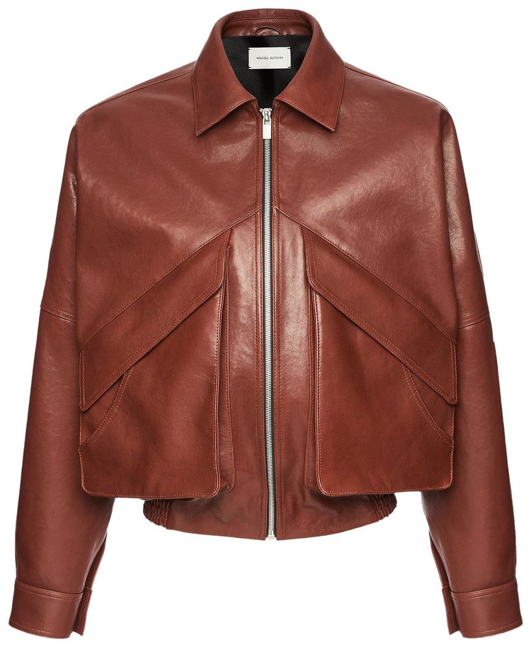 Magda Butrym Leather Jacket Bordeaux