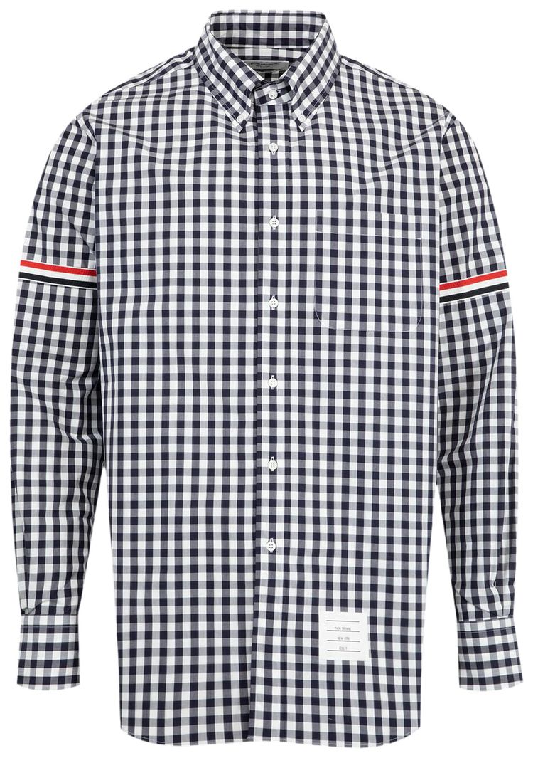 Thom Browne Long Sleeve Shirt with GG Armband Navy