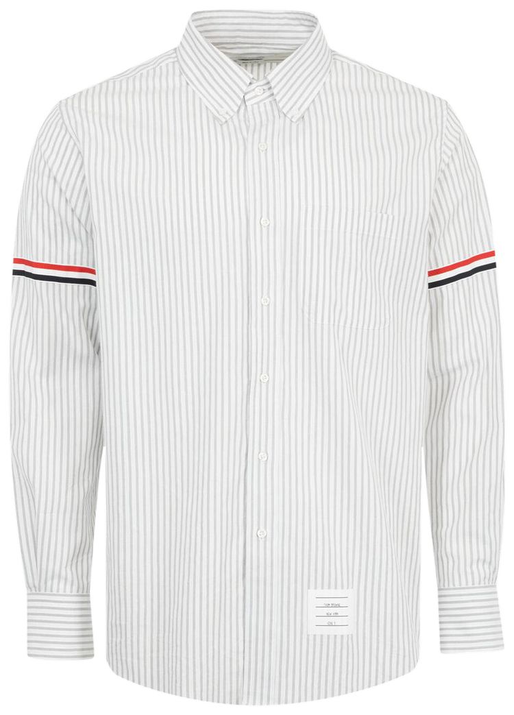 Thom Browne Long Sleeve Shirt with GG Armband Medium Grey