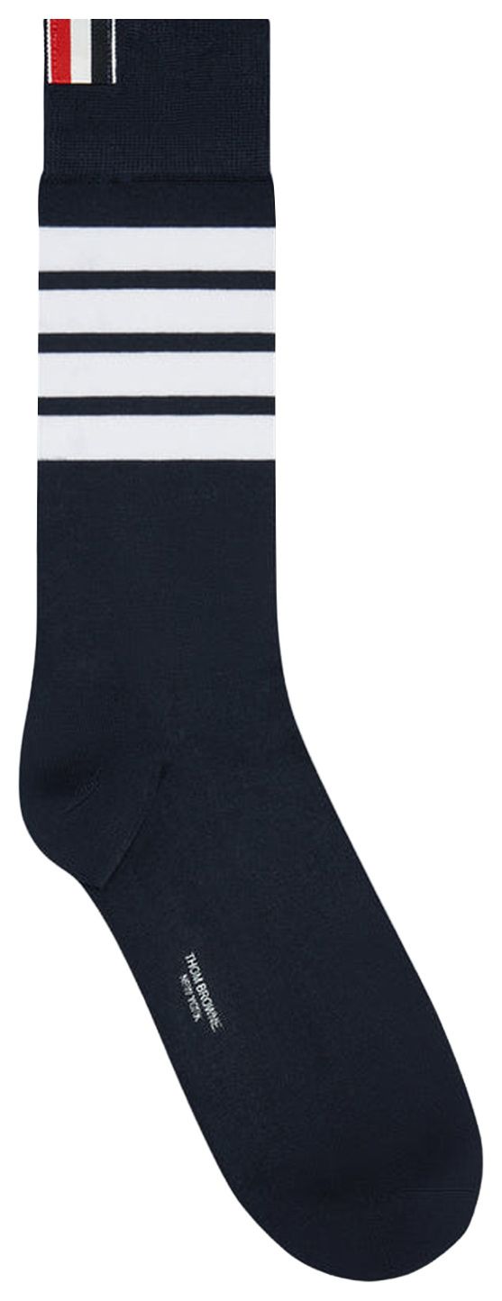 Thom Browne 4 Bar Mid Calf Socks Navy