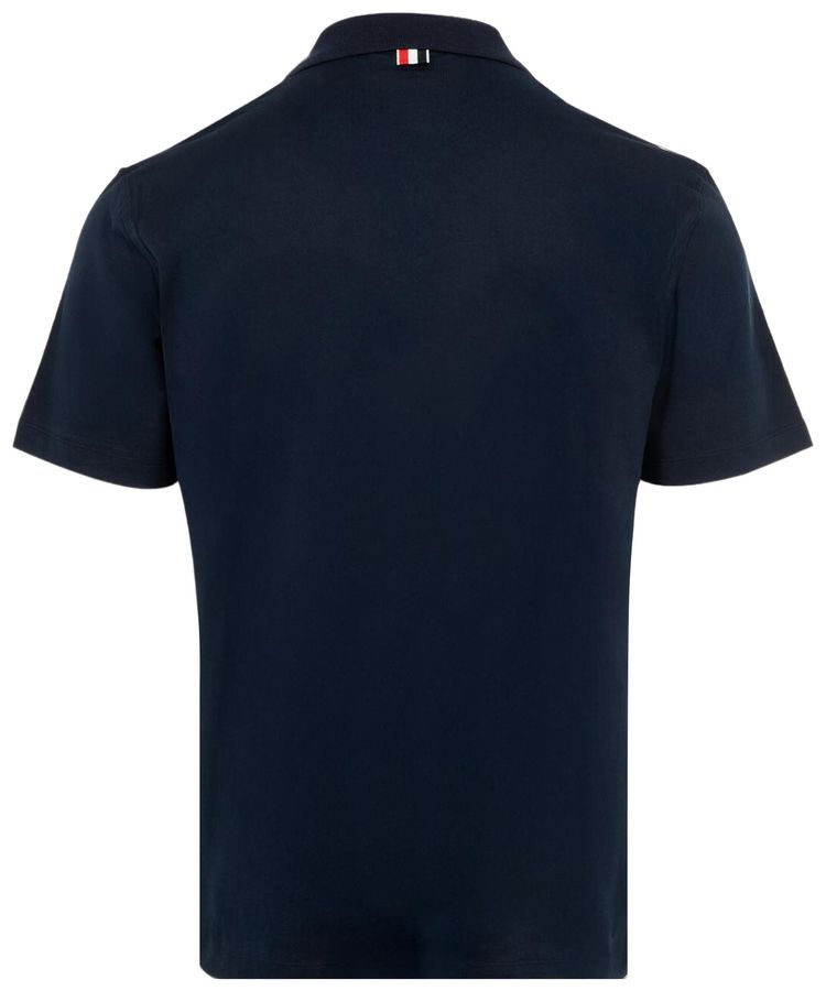 Thom Browne Relaxed Fit Short Sleeve Polo Navy
