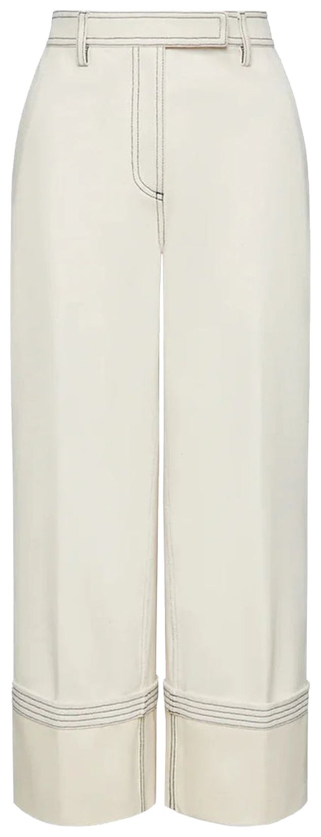 Thom Browne Wide Leg Beltloop Trouser White