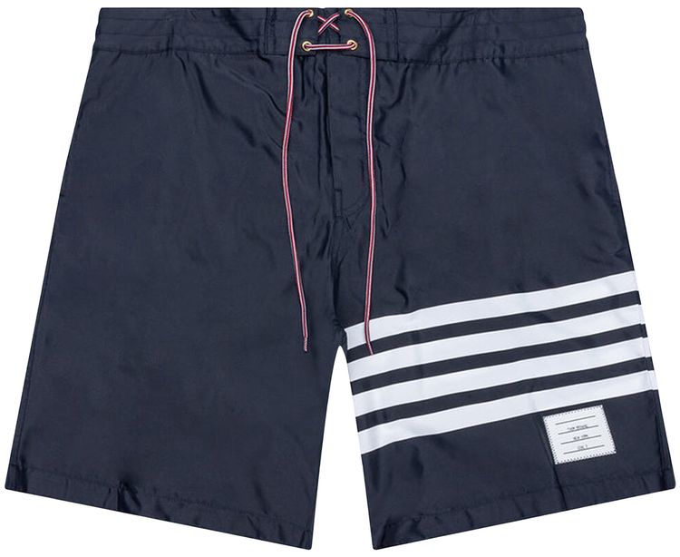 Thom Browne 4 Bar Board Short with Drawstring Waist Navy