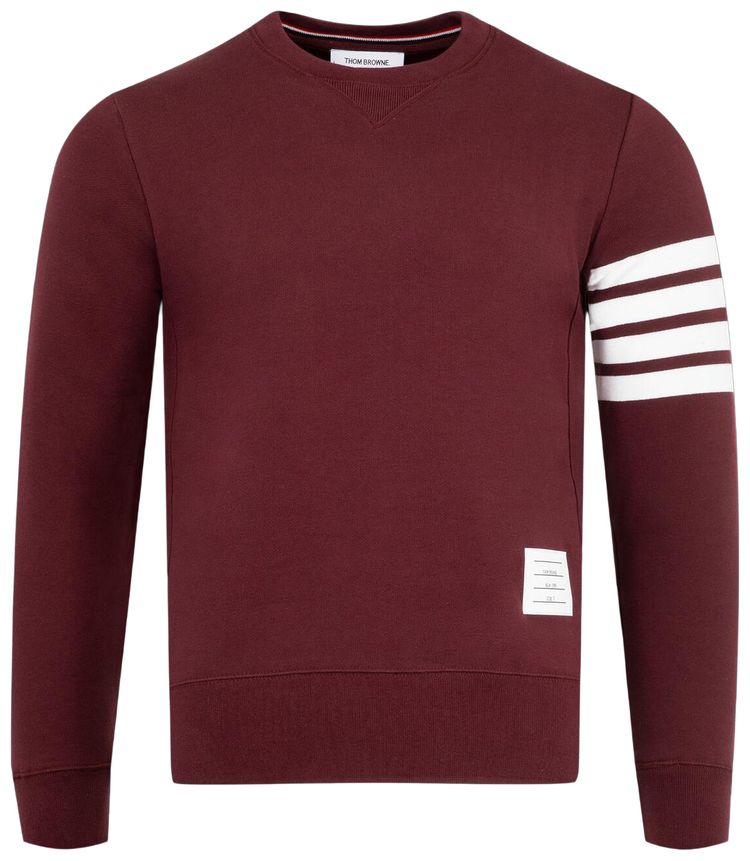 Thom Browne Classic Loopback 4 Bar Sweatshirt Burgundy