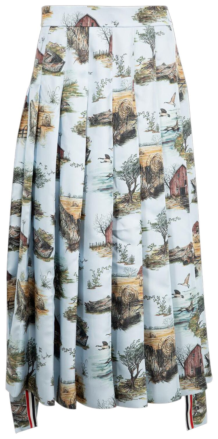 Thom Browne Scenic Toile Classic Pleated Skirt Seasonal Multicolor