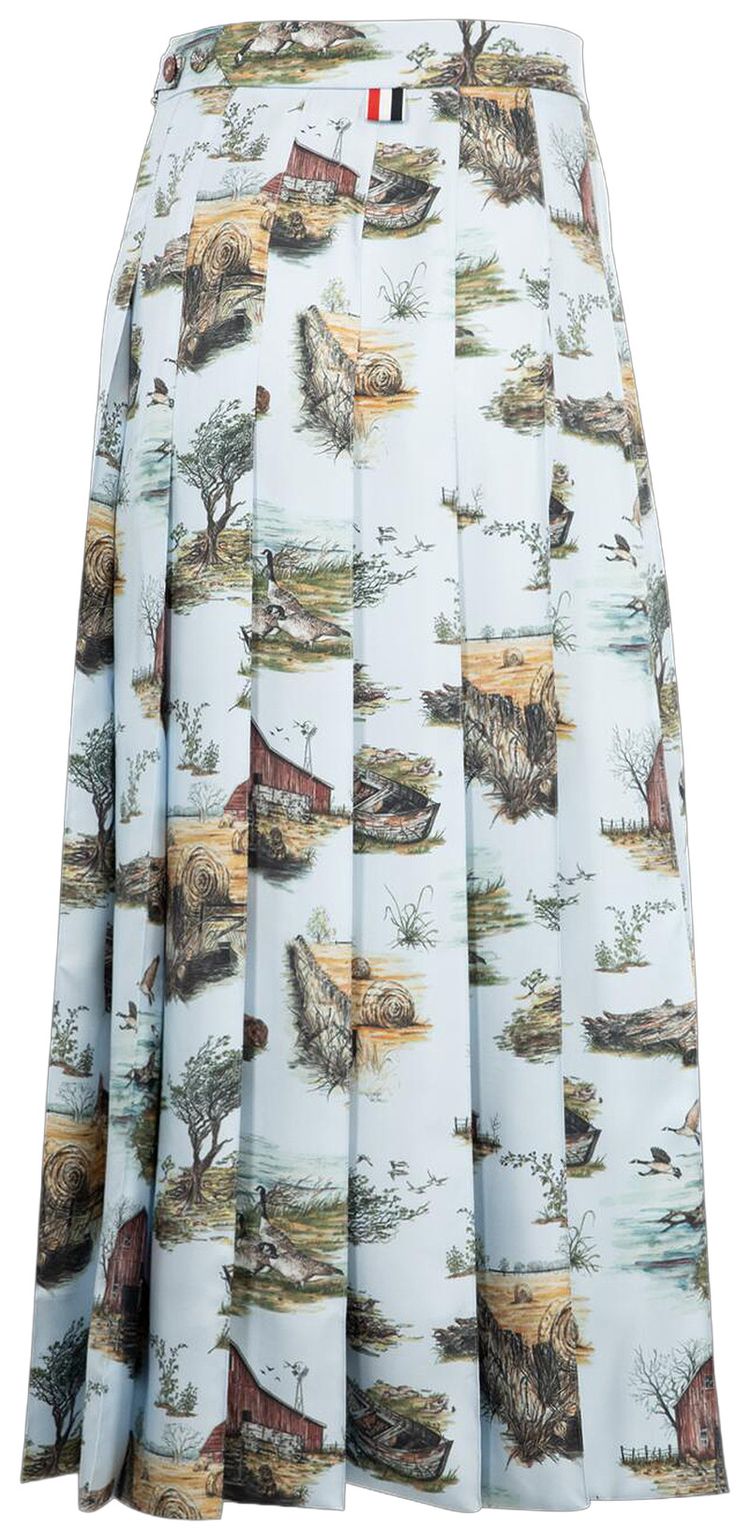 Thom Browne Scenic Toile Classic Pleated Skirt Seasonal Multicolor