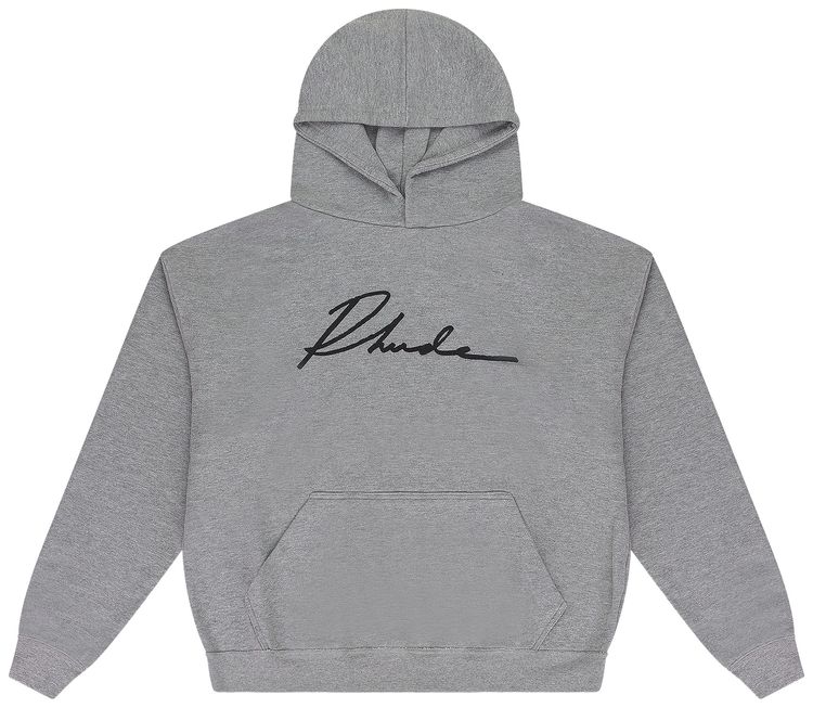 Rhude Cursive Hoodie Grey