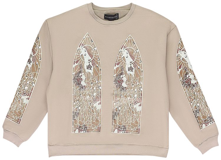 Who Decides War Camo Glass Pullover Sweatshirt Beige