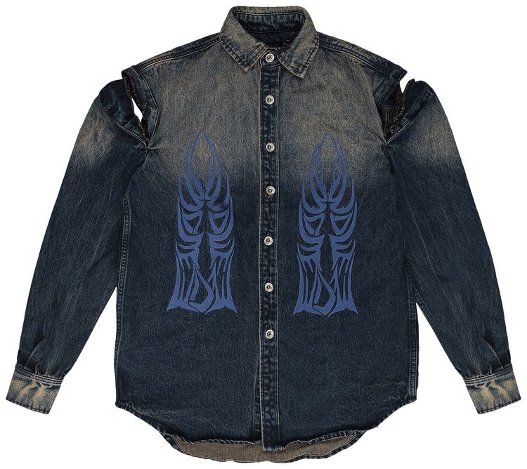 Who Decides War Gradient Button Down Shirt Indigo