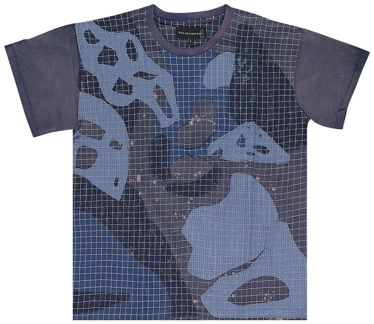 Who Decides War Grid Short Sleeve T Shirt Indigo