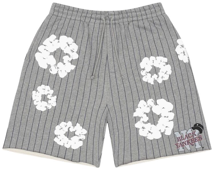 Denim Tears Pinstripe Wreath Sweatshorts Grey