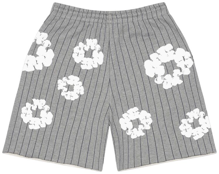 Denim Tears Pinstripe Wreath Sweatshorts Grey