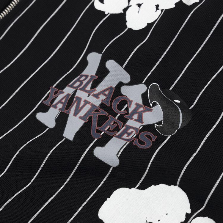 Denim Tears Pinstripe Wreath Zip Hoodie Black