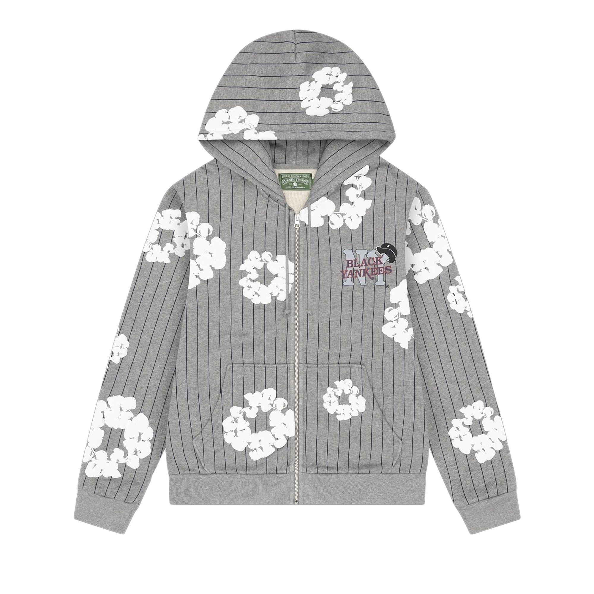 Buy Denim Tears Pinstripe Wreath Zip Hoodie 'Grey