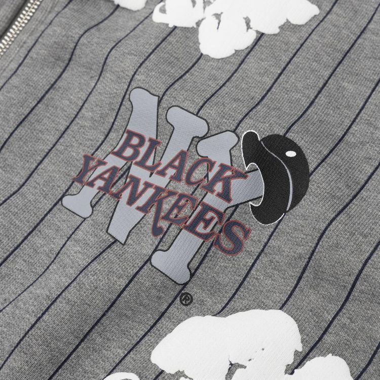 Denim Tears Pinstripe Wreath Zip Hoodie Grey