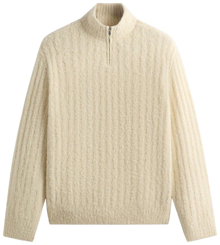 Kith Kin Boucle Wyatt Quarter Zip Sandrift