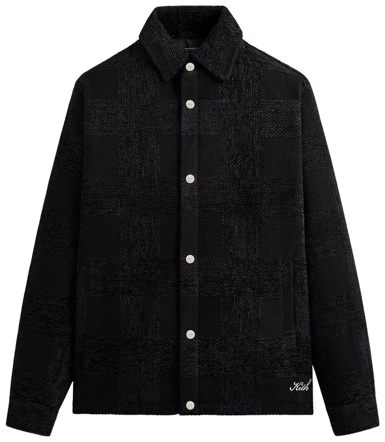 Kith Chenille Plaid Brixton Puffed Shirt Jacket Black