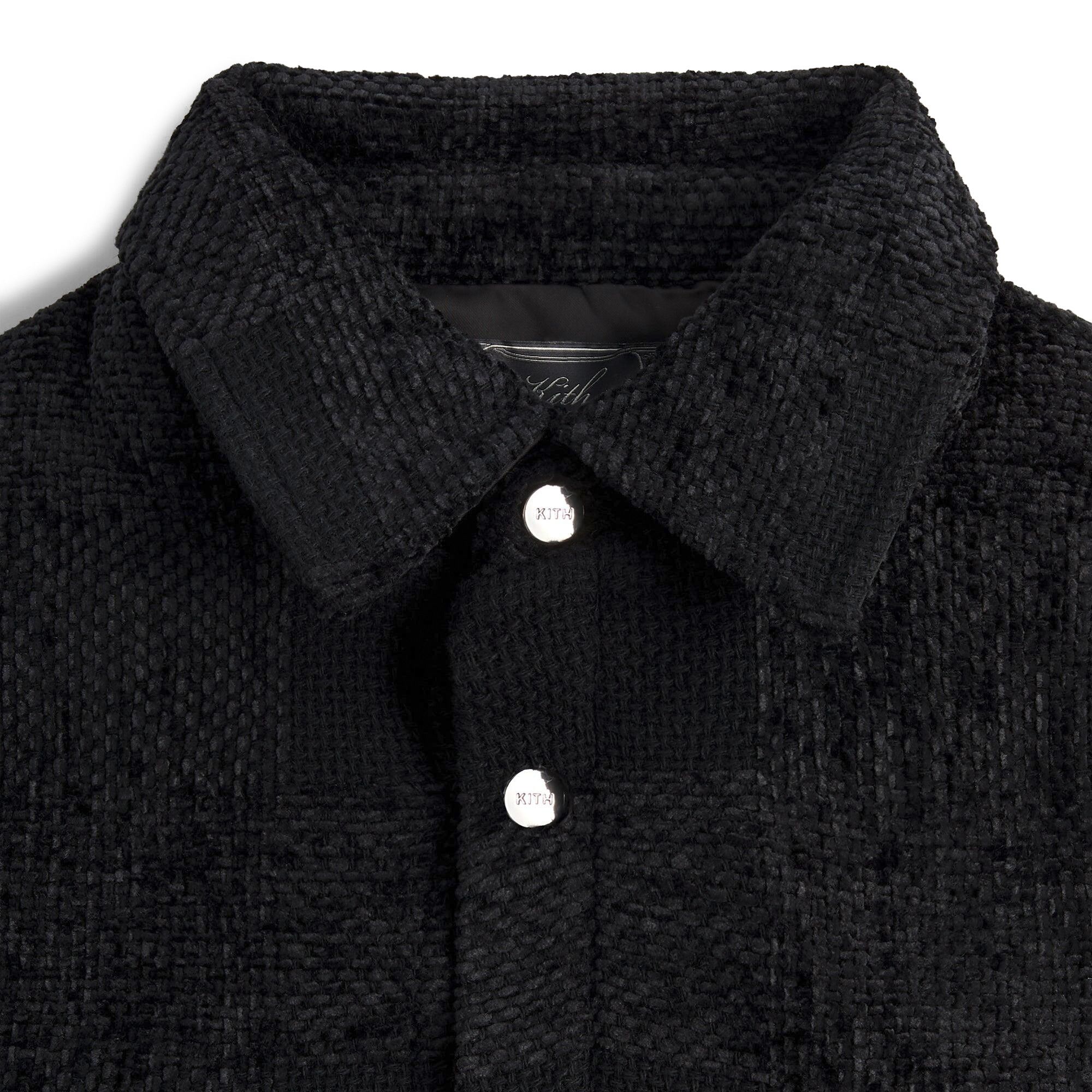 Buy Kith Chenille Plaid Brixton Puffed Shirt Jacket 'Black