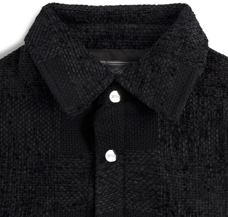 Kith Chenille Plaid Brixton Puffed Shirt Jacket Black