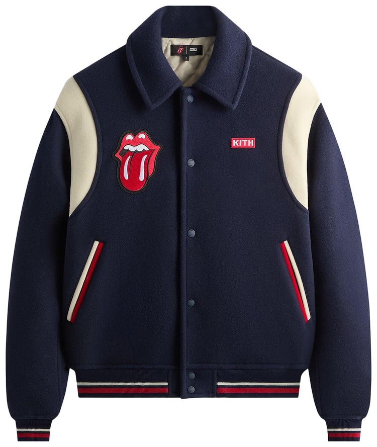 Kith For The Rolling Stones Wool Varsity Jacket Nocturnal