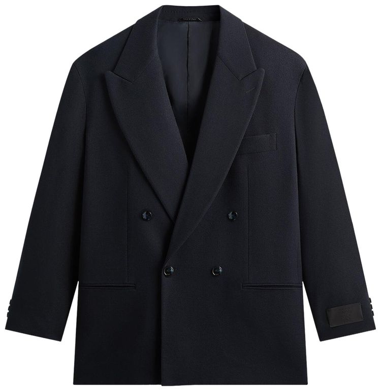 Kith Giorgio Armani  Kin The Traveler Virgin Wool Double Breasted Jacket Ink