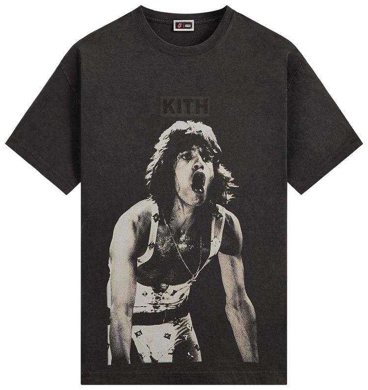 Kith For The Rolling Stones Mick Jagger Concert Photo Vintage Tee Black