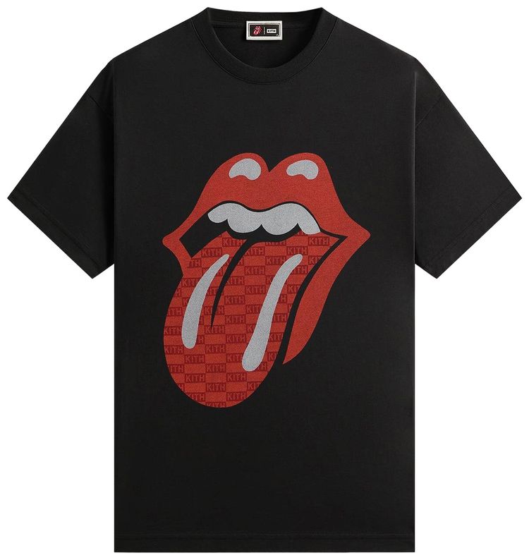 Kith For The Rolling Stones Monogram Tongue Tee Black