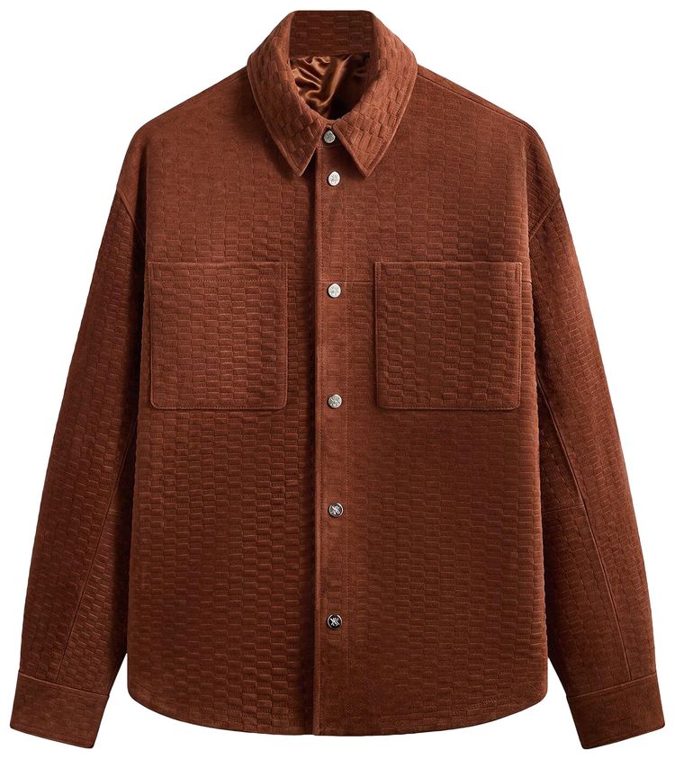 Kith Monogram Suede Apollo Ii Shirt Walnut