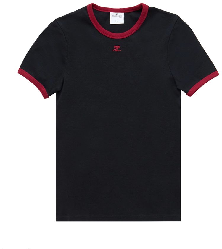 Courreges Signature Contrast T Shirt Black