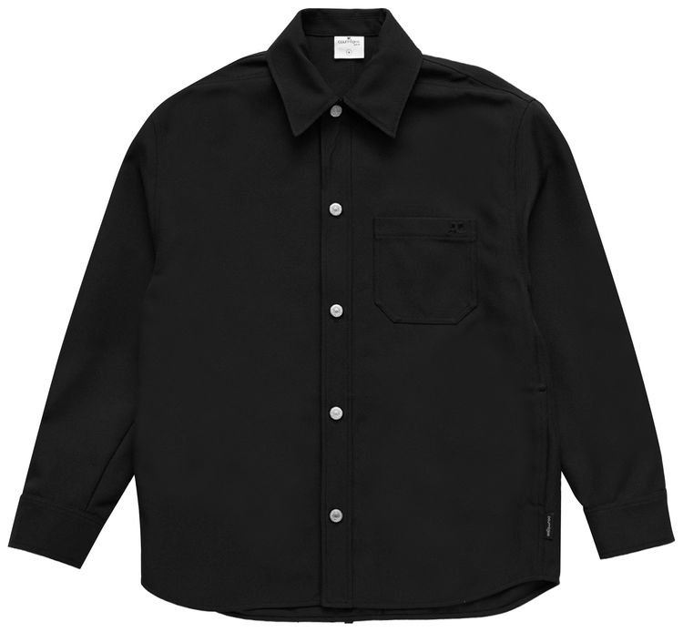 Courreges Retro Twill Oversized Shirt Black