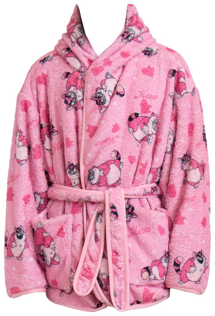 Doublet Cartoon Print Blanket Coat Pink