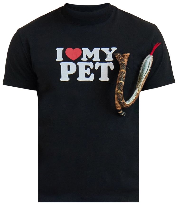 Doublet I Love My Pet T Shirt Black