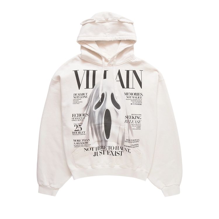 Doublet Villain Cover Print Hoodie White