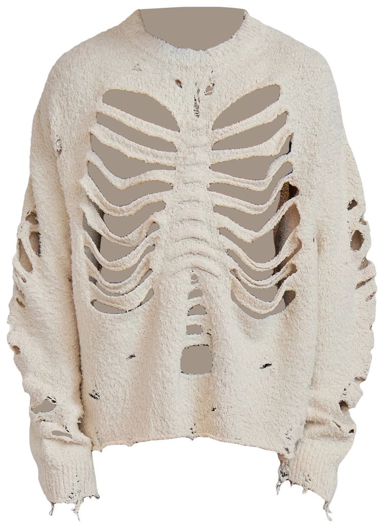 Doublet Ribcage Knit Pullover Natural