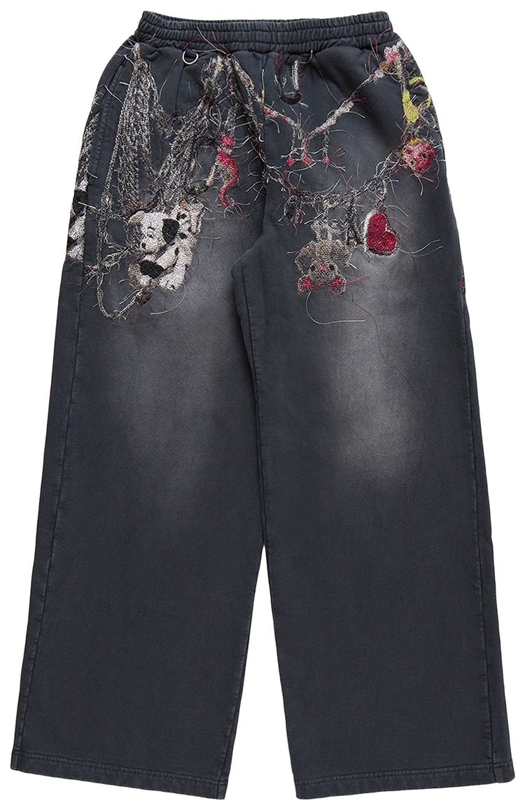 Doublet Embroidered Chain Sweatpants Black