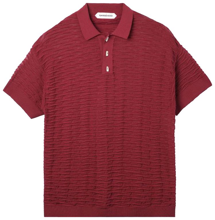 Namacheko Taske Scale Short Sleeve Polo Top Burgundy