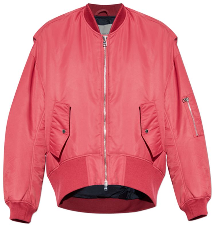 JW Anderson Oversized Curved Hem Bomber Jacket Red