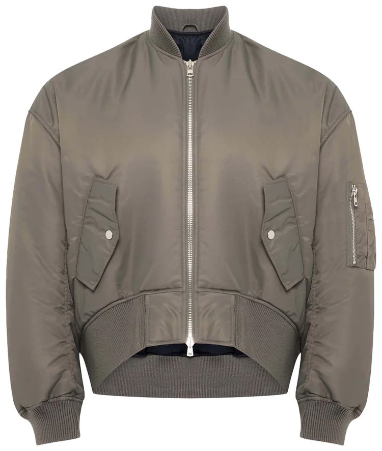 JW Anderson Oversized Curved Hem Bomber Jacket Grey