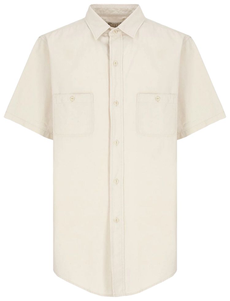 Maison Margiela Short Sleeve Cotton Shirt Natural