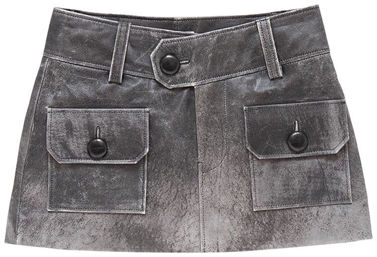 VAQUERA Leather Mini Skirt Grey