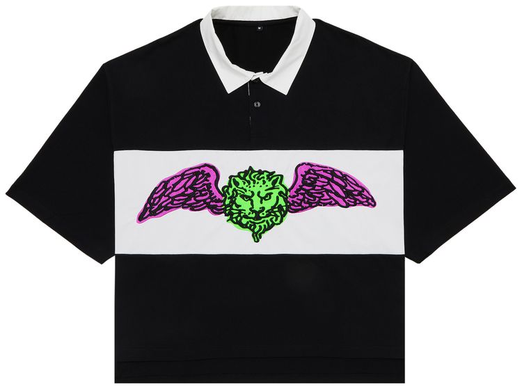GOAT Embroidered Winged Lion Rugby BlackWhite