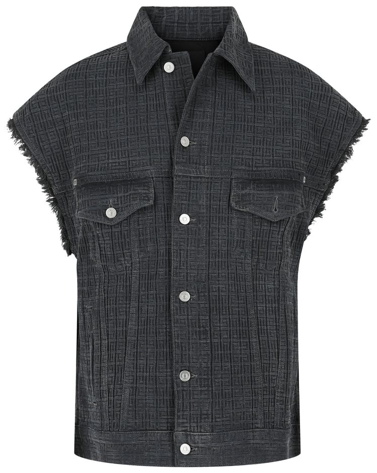 Givenchy Oversized 4G Denim Vest Charcoal