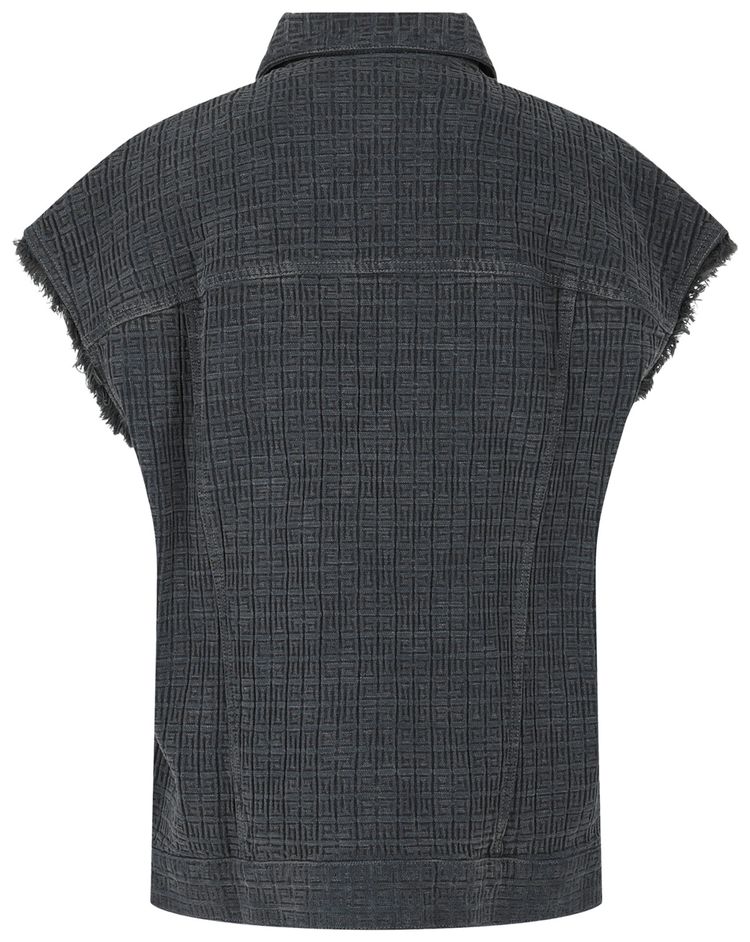 Givenchy Oversized 4G Denim Vest Charcoal
