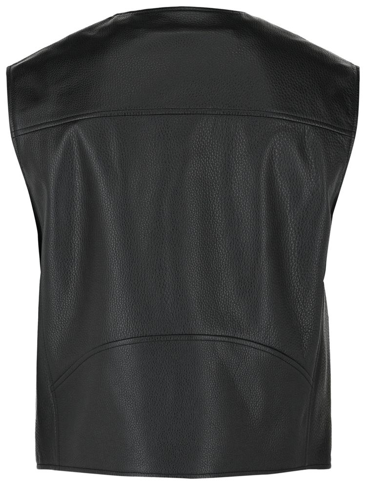 Givenchy Logo Leather Snap Vest Black