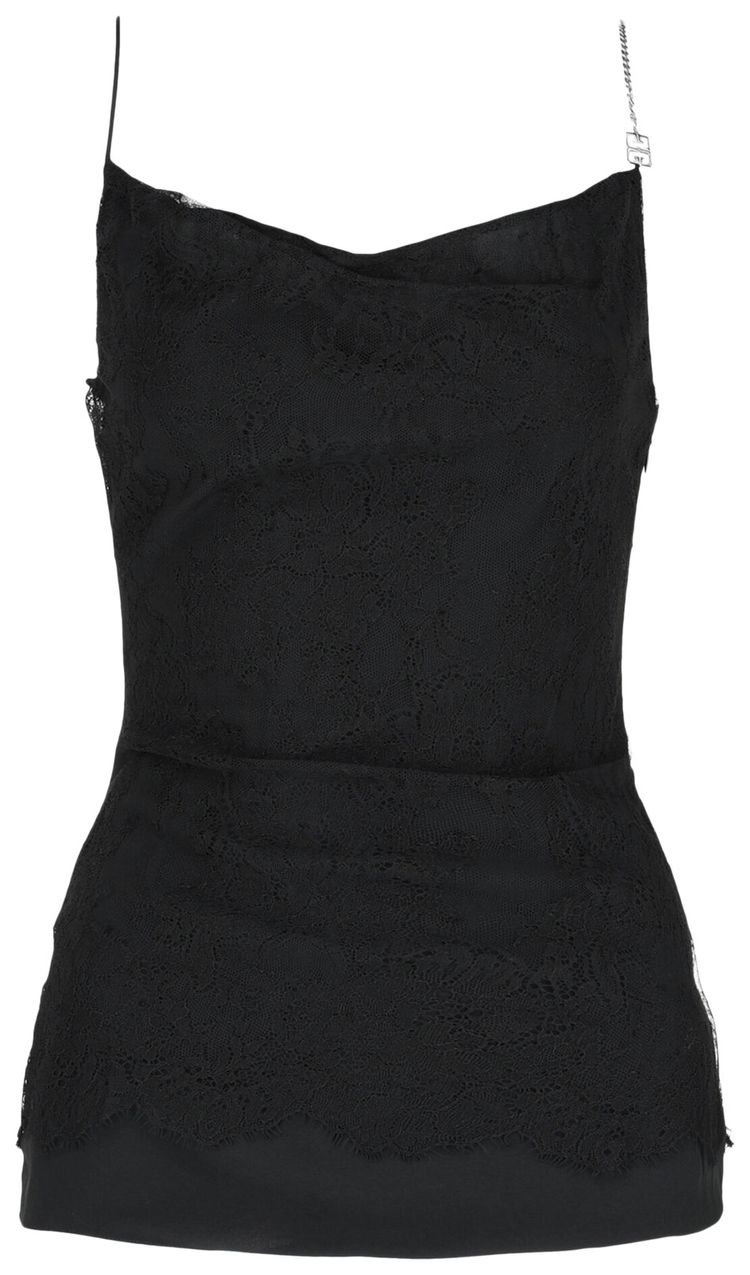 Givenchy Lace 4G Chain Strap Cami Black