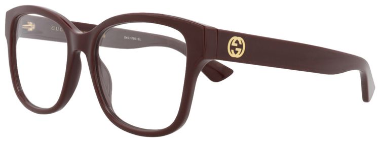 Gucci Square Frame Injection Optical Frames Red Transparent