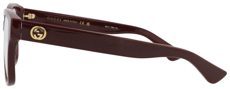 Gucci Square Frame Injection Optical Frames Red Transparent